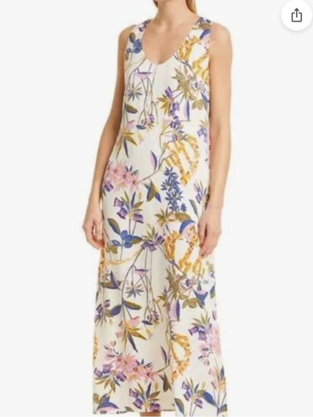 Nordstrom Signature Silk Blend Tank Maxi Dress Floral